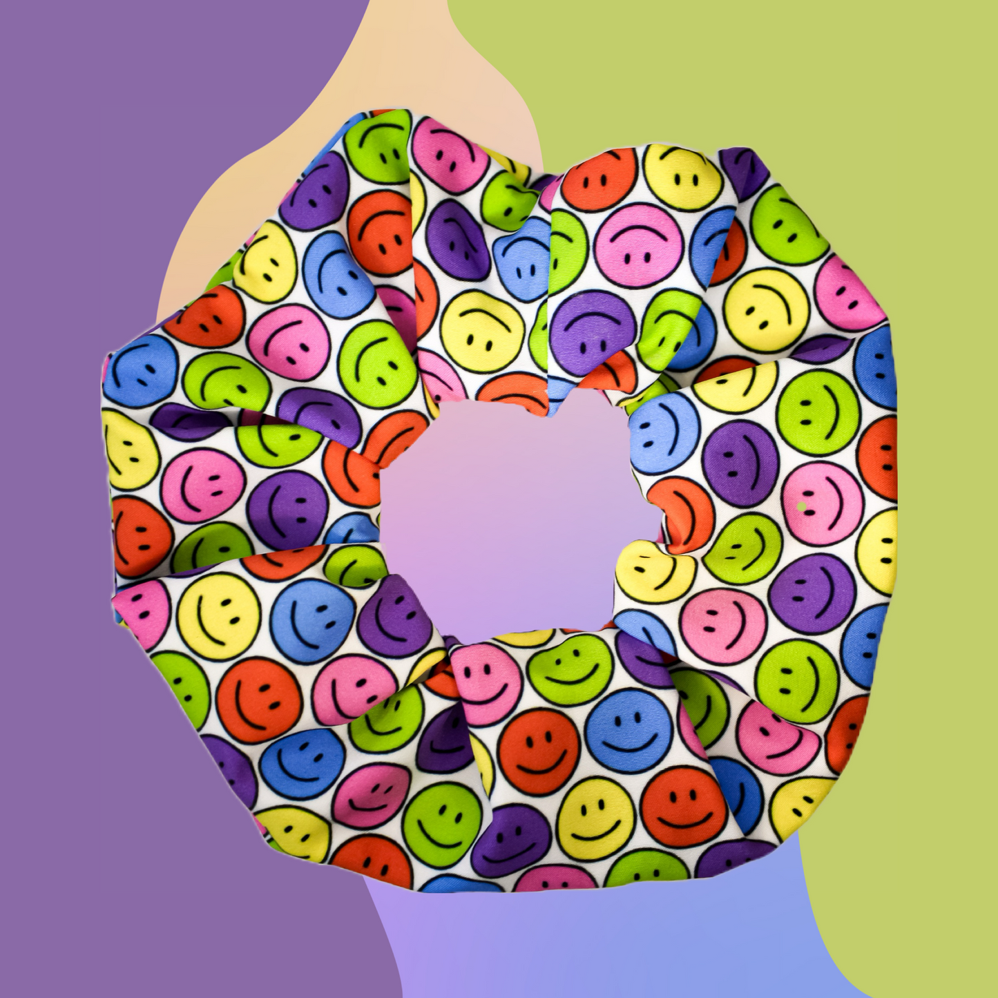 „HAPPY MOOD“ Scrunchie - white