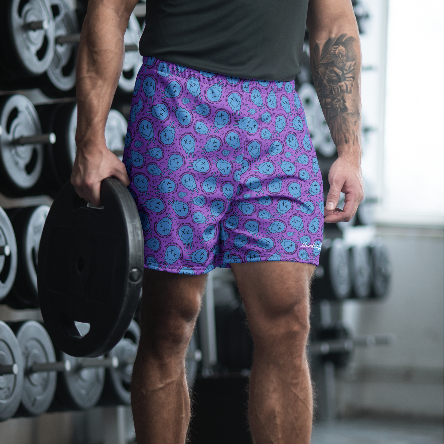 "HAPPY MOOD" Moody Shorts - purple&blue