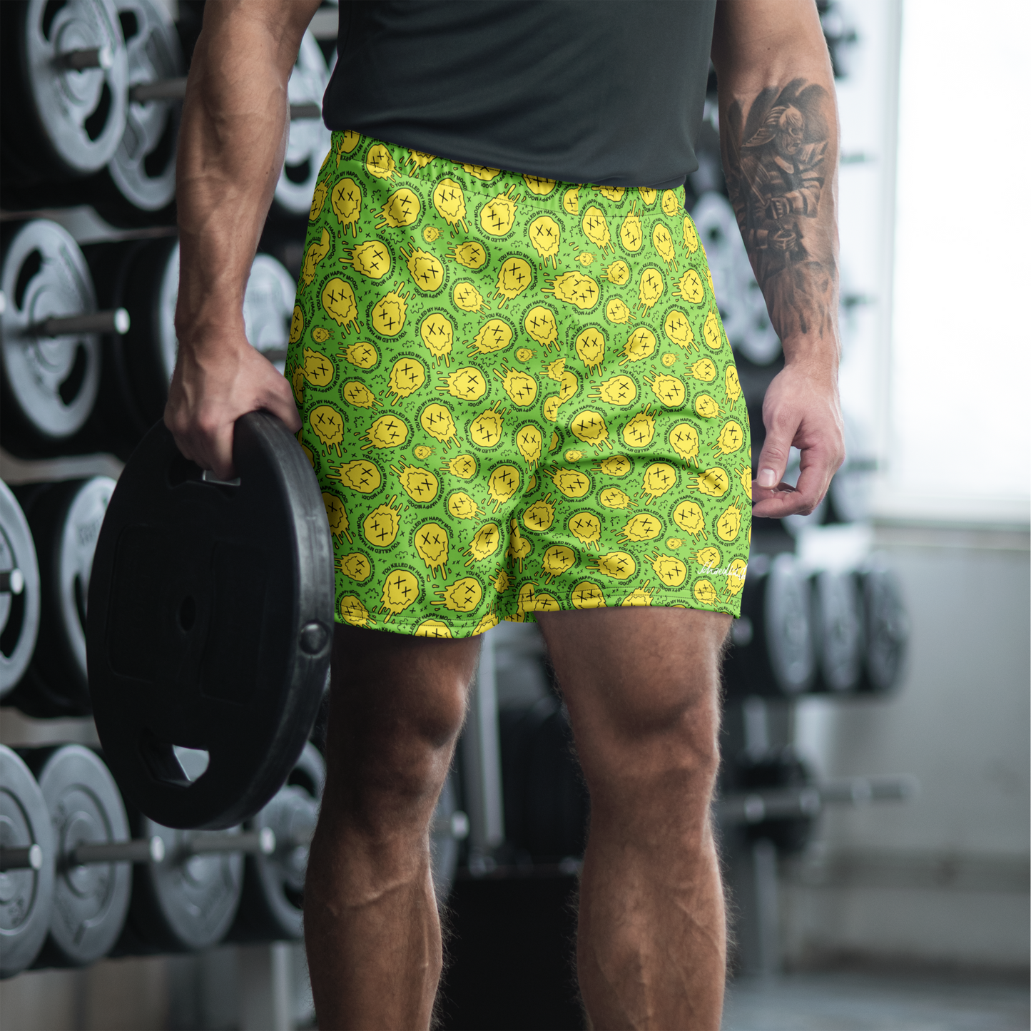 "HAPPY MOOD" Moody Shorts - green&yellow