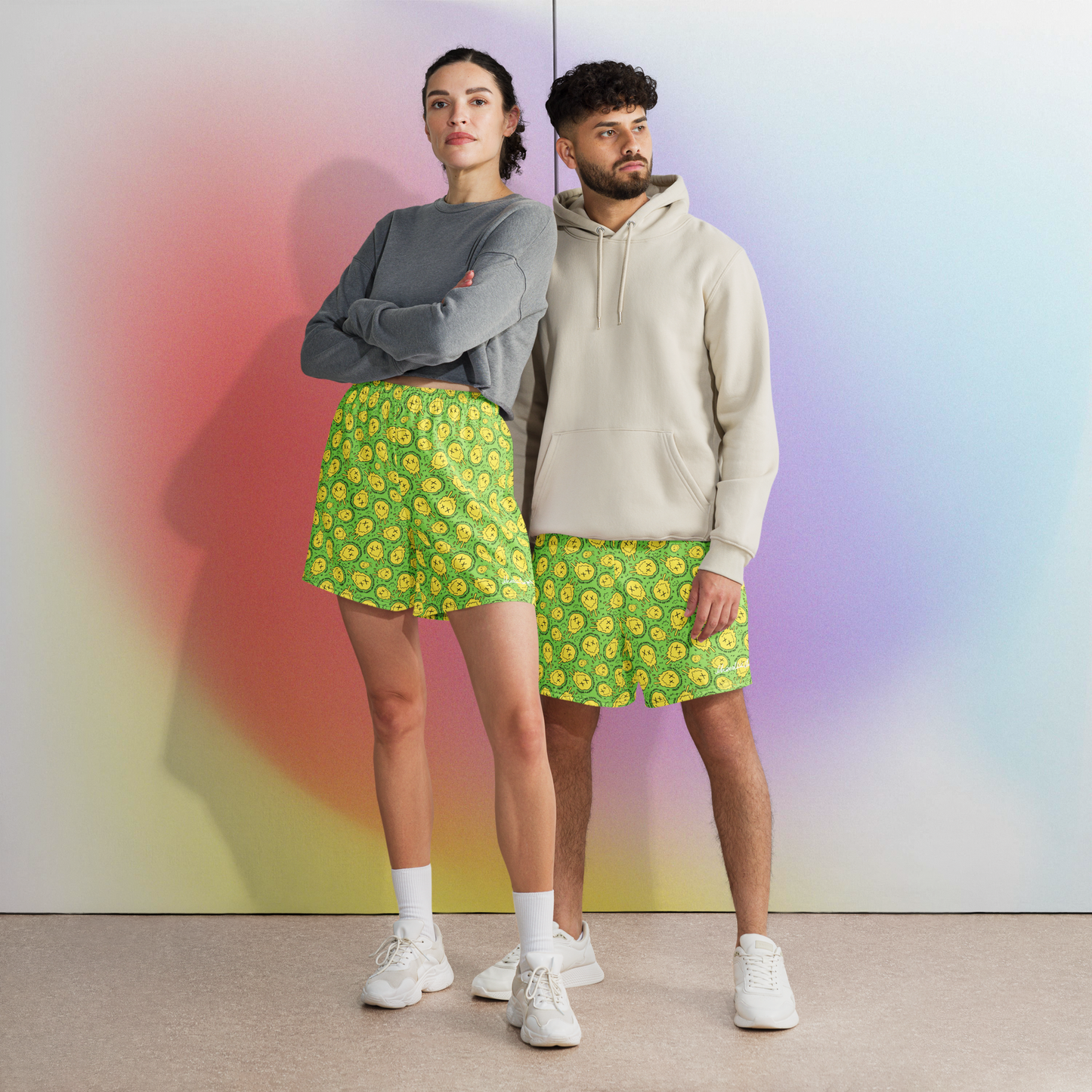 "HAPPY MOOD" Moody Shorts - green&yellow