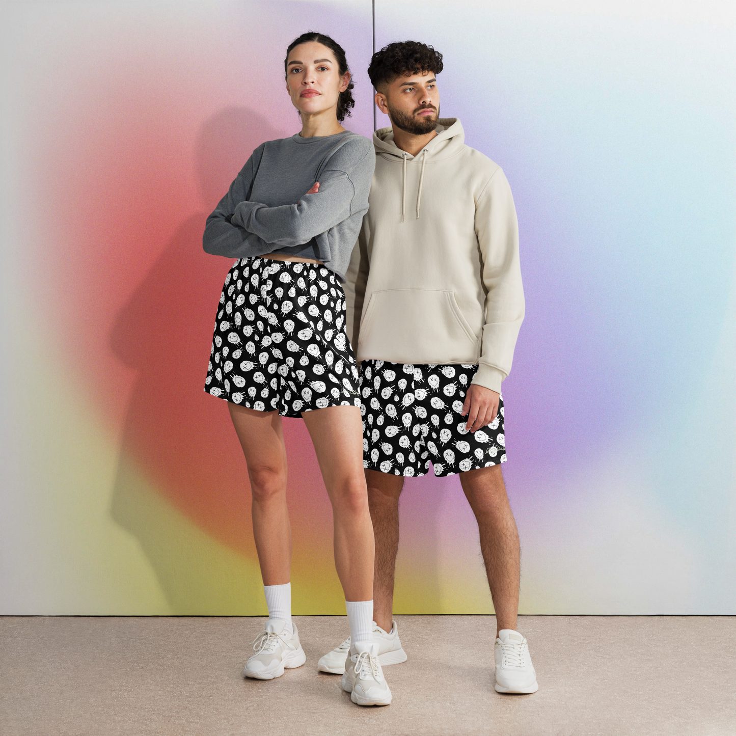 "HAPPY MOOD" Moody Shorts - black&white