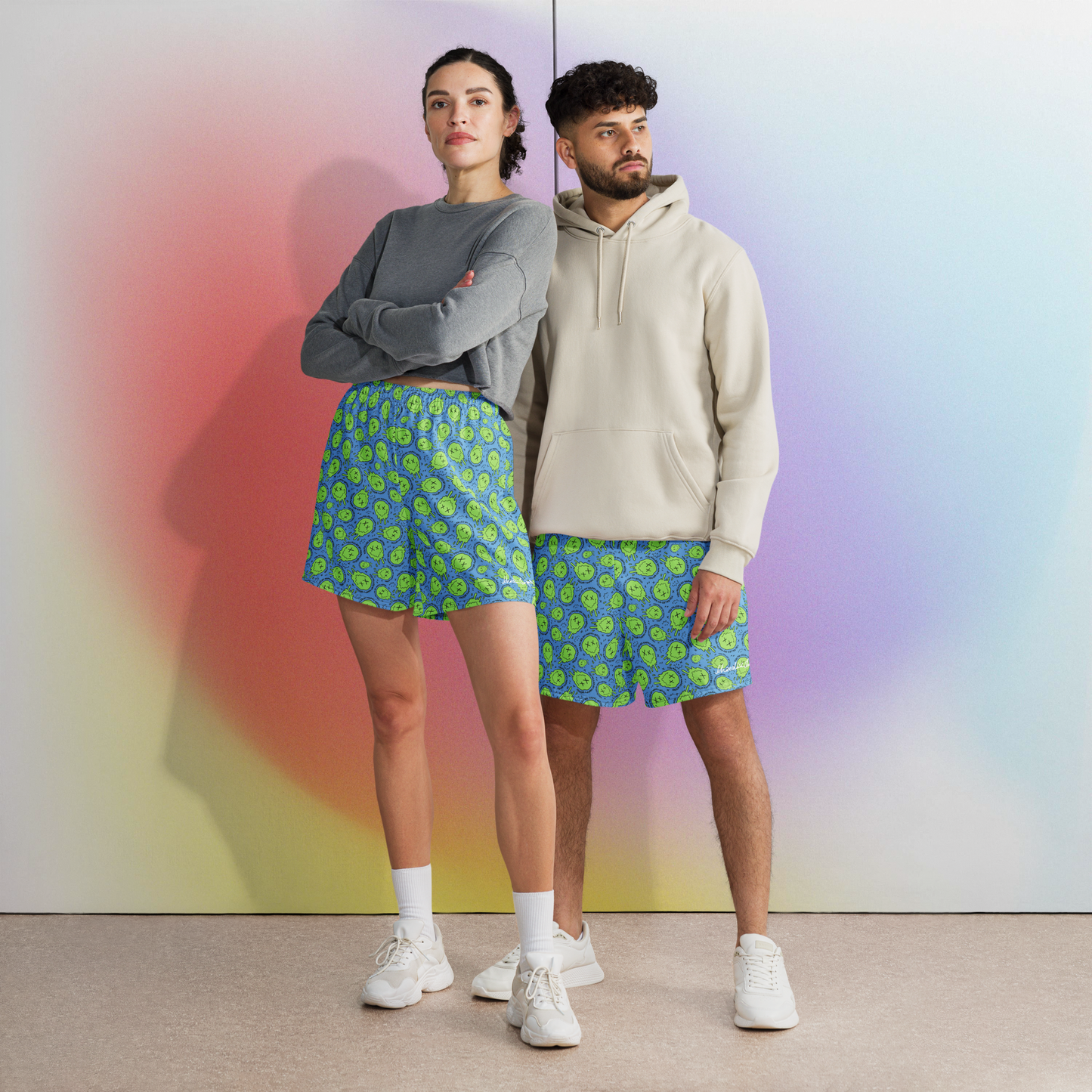 "HAPPY MOOD" Moody Shorts - blue&green