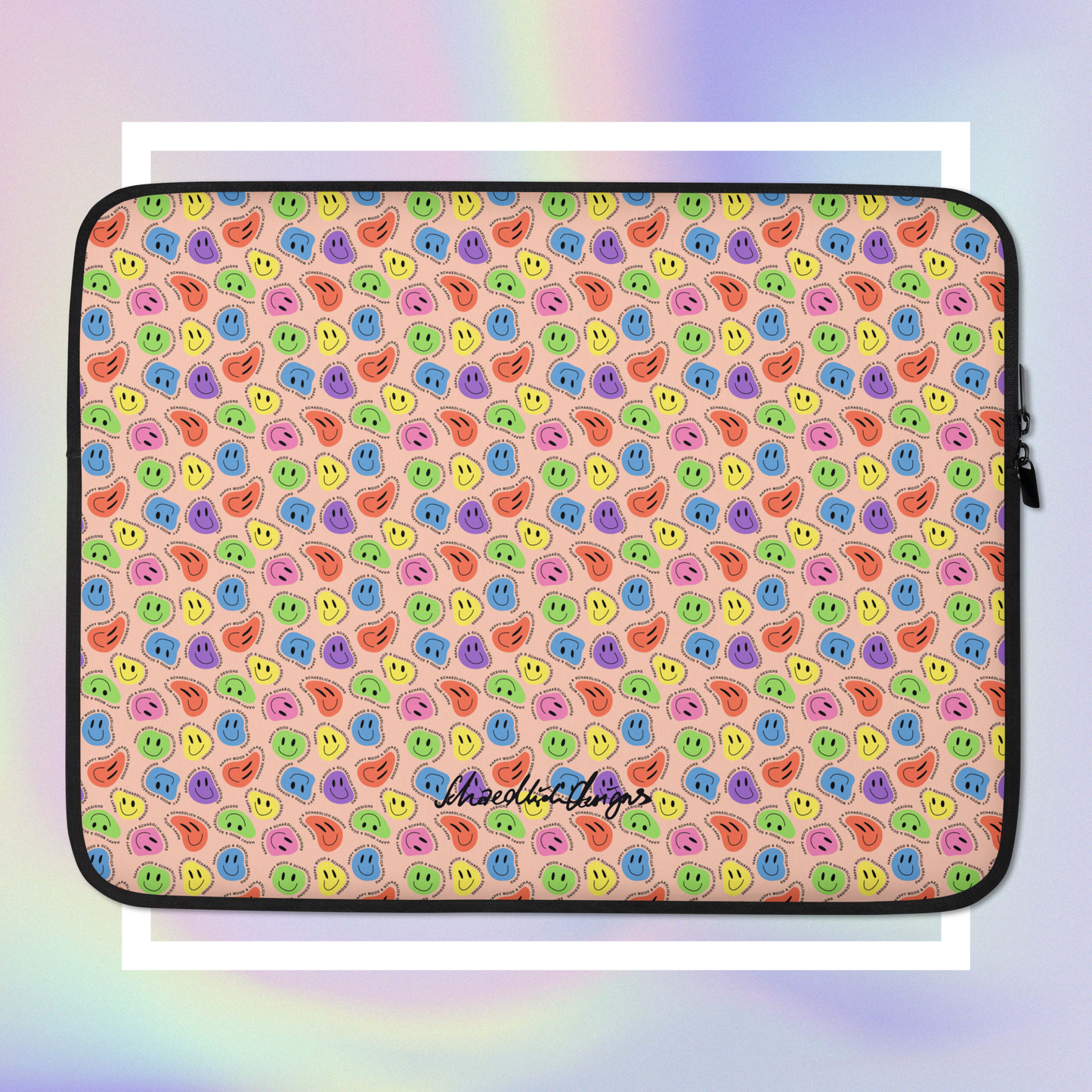 "HAPPY MOOD" Laptop/Tablet-Tasche - peachy/colorful
