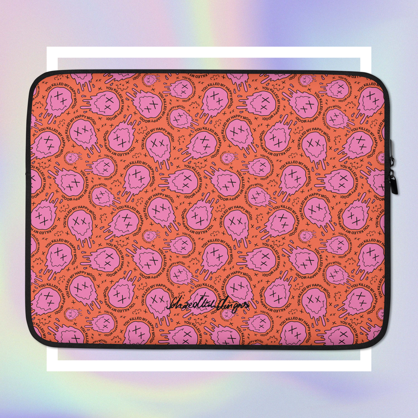 "HAPPY MOOD" Laptop/Tablet-Tasche - moody/red/pink