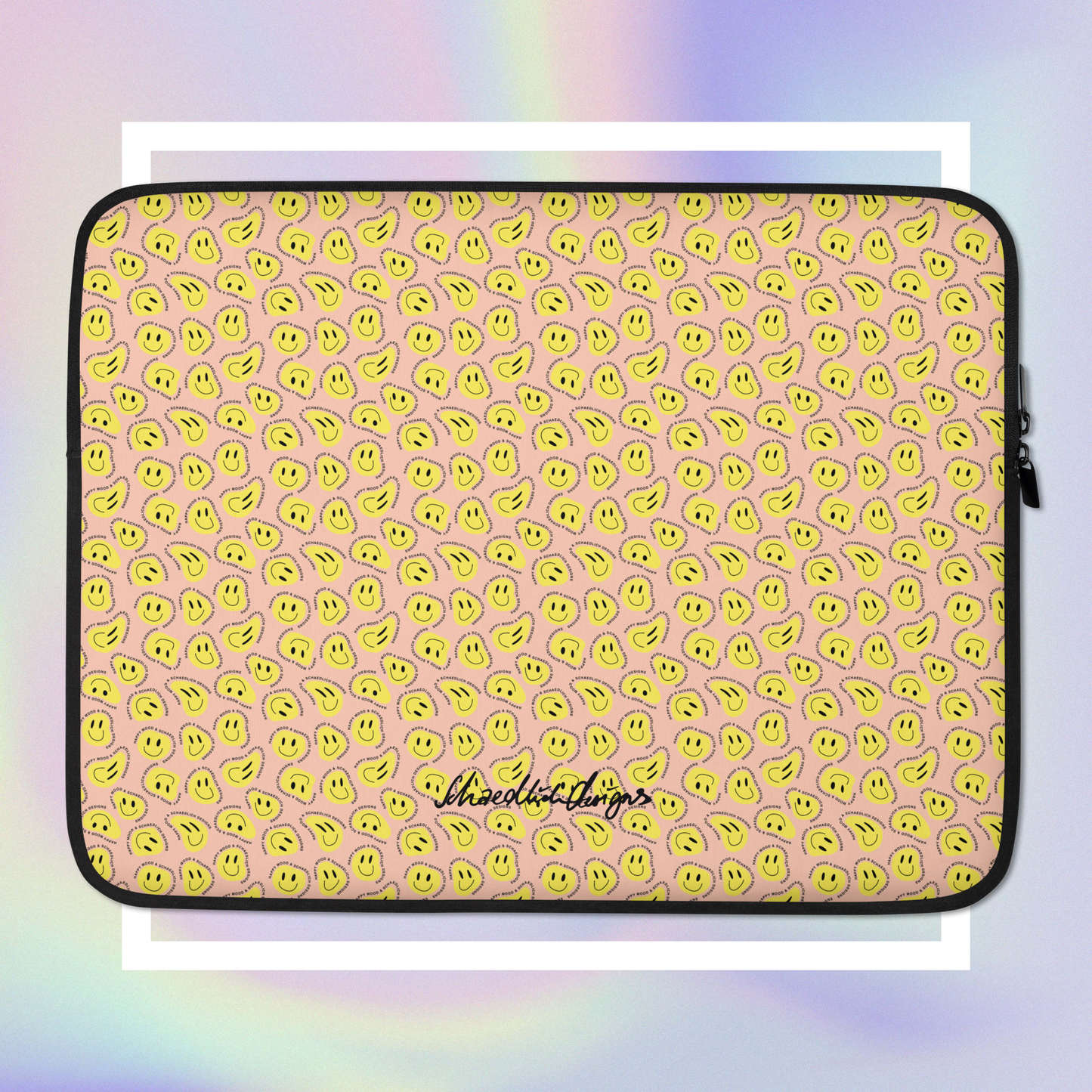 "HAPPY MOOD" Laptop/Tablet-Tasche - peachy/yellow