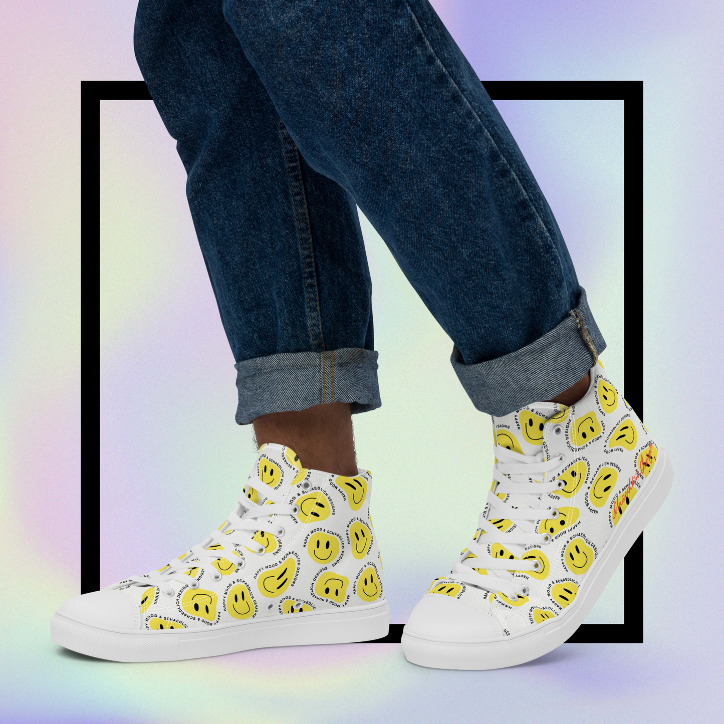 "HAPPY MOOD" Sneaker - Herren - white/yellow