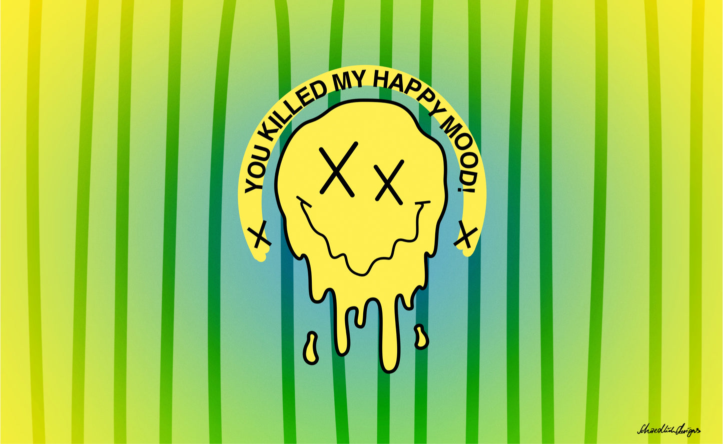 "HAPPY MOOD" Moody Bottle - yellow