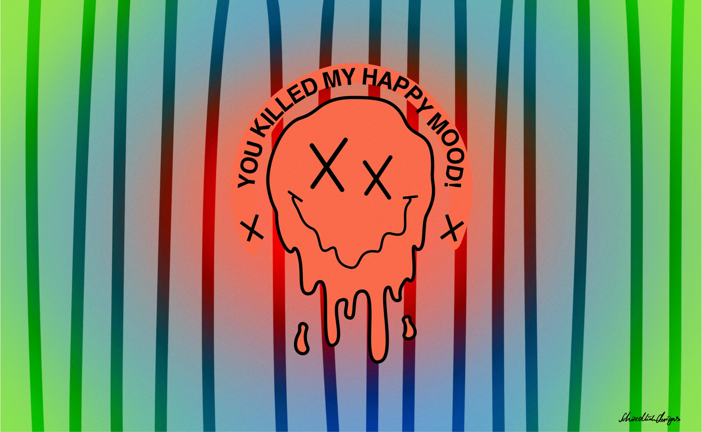 "HAPPY MOOD" Moody Bottle - red