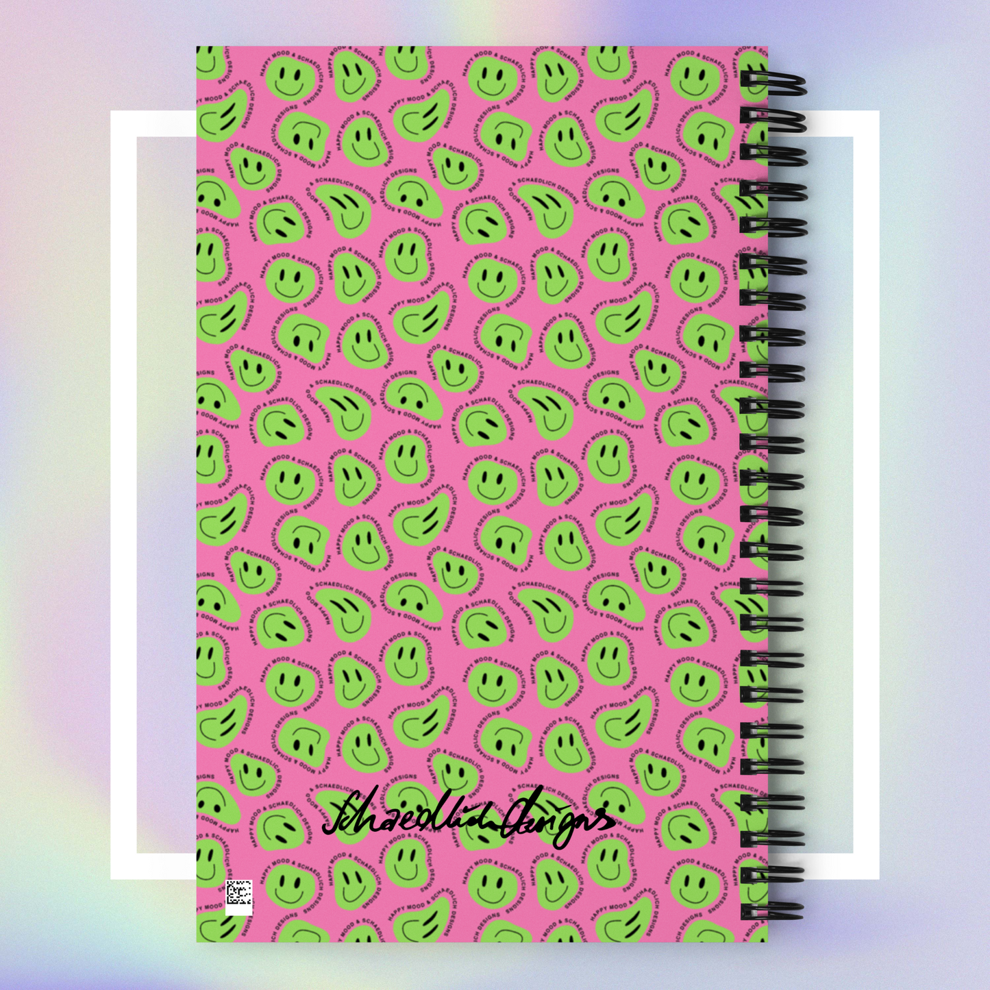 "HAPPY MOOD" Notizblock - pink/green