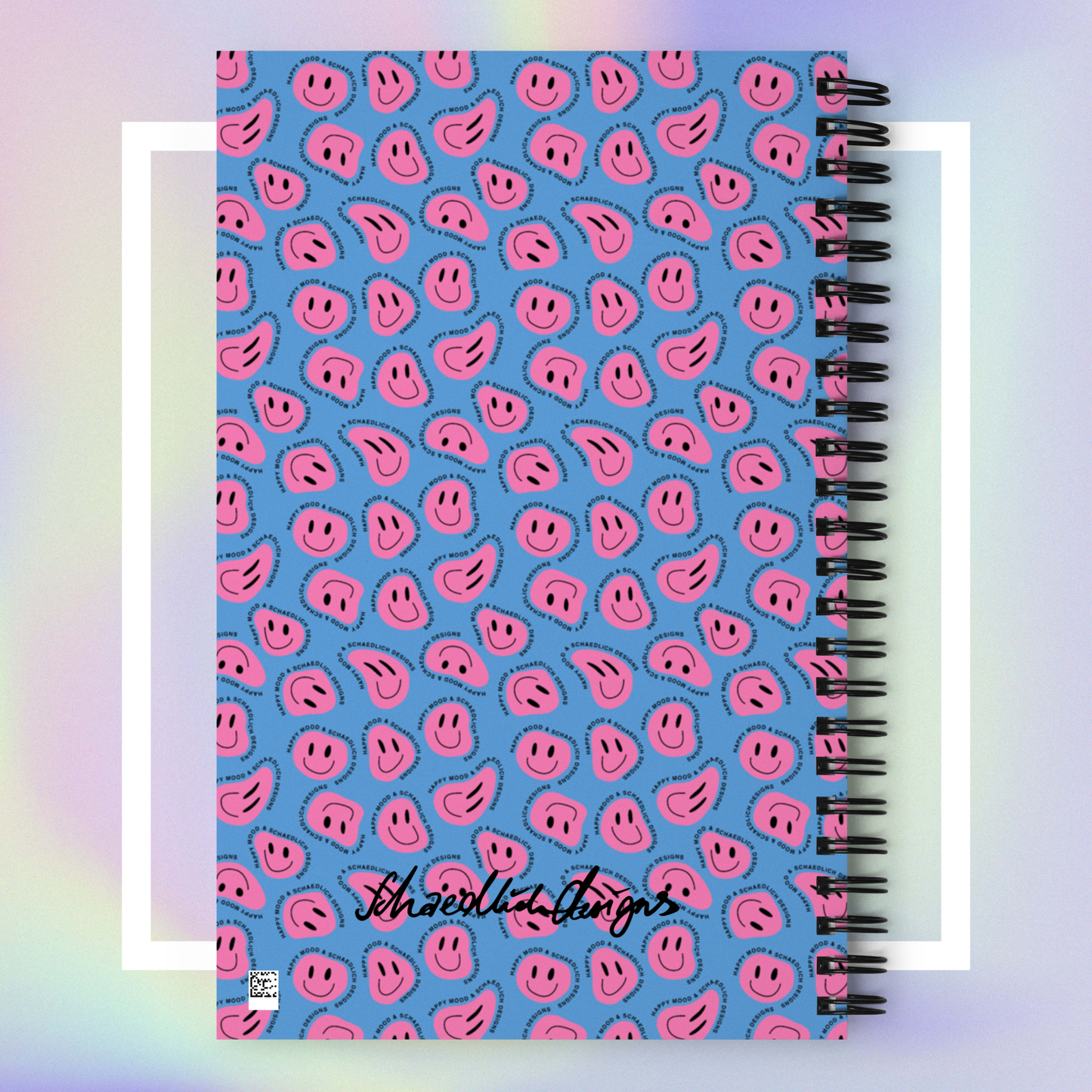 "HAPPY MOOD" Notizblock - blue/pink