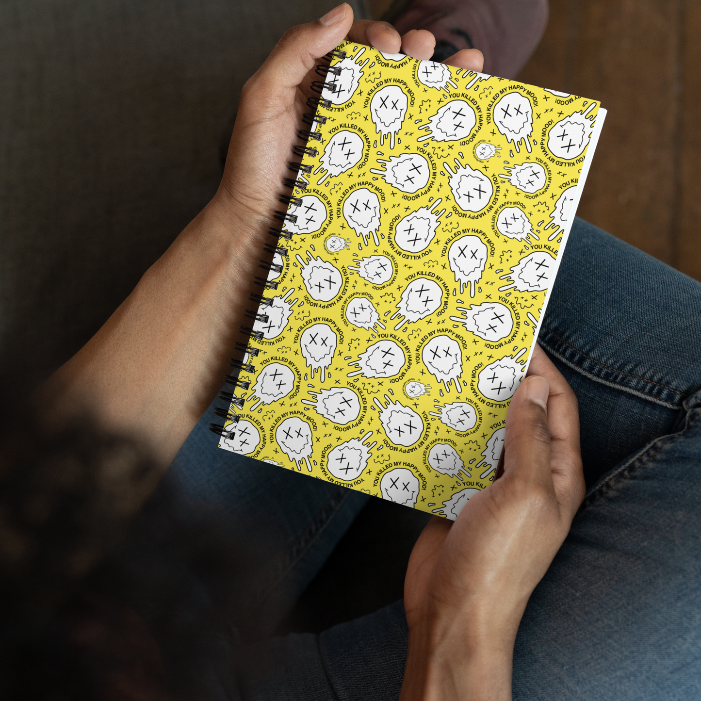 "HAPPY MOOD" Notizblock - moodyprint/yellow