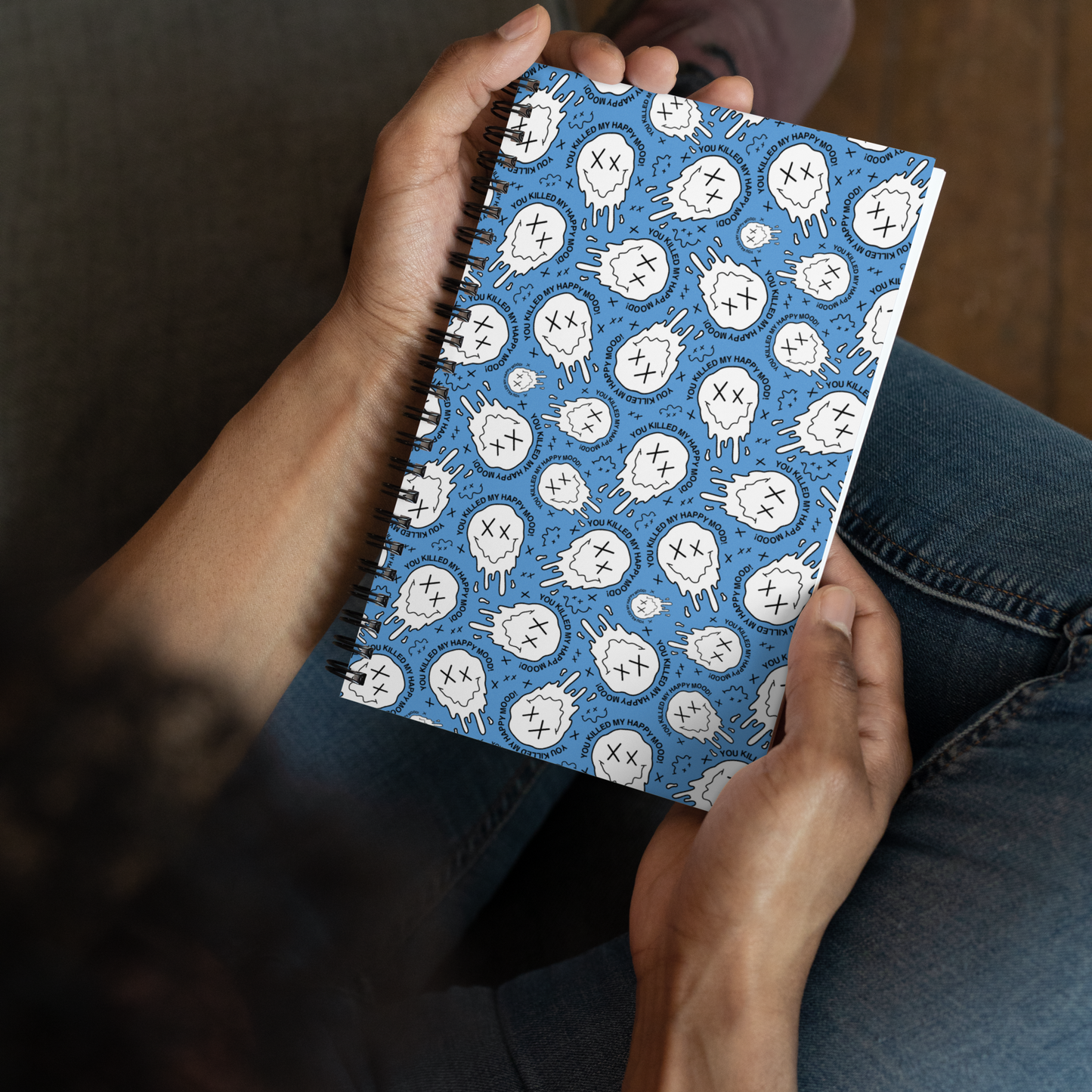 "HAPPY MOOD" Notizblock - moodyprint/blue