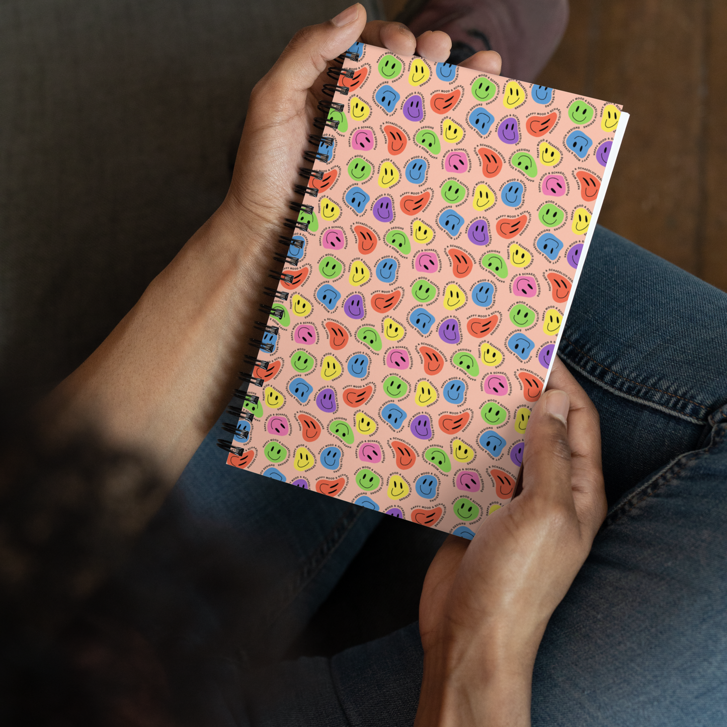 "HAPPY MOOD" Notizblock - peachy/colorful