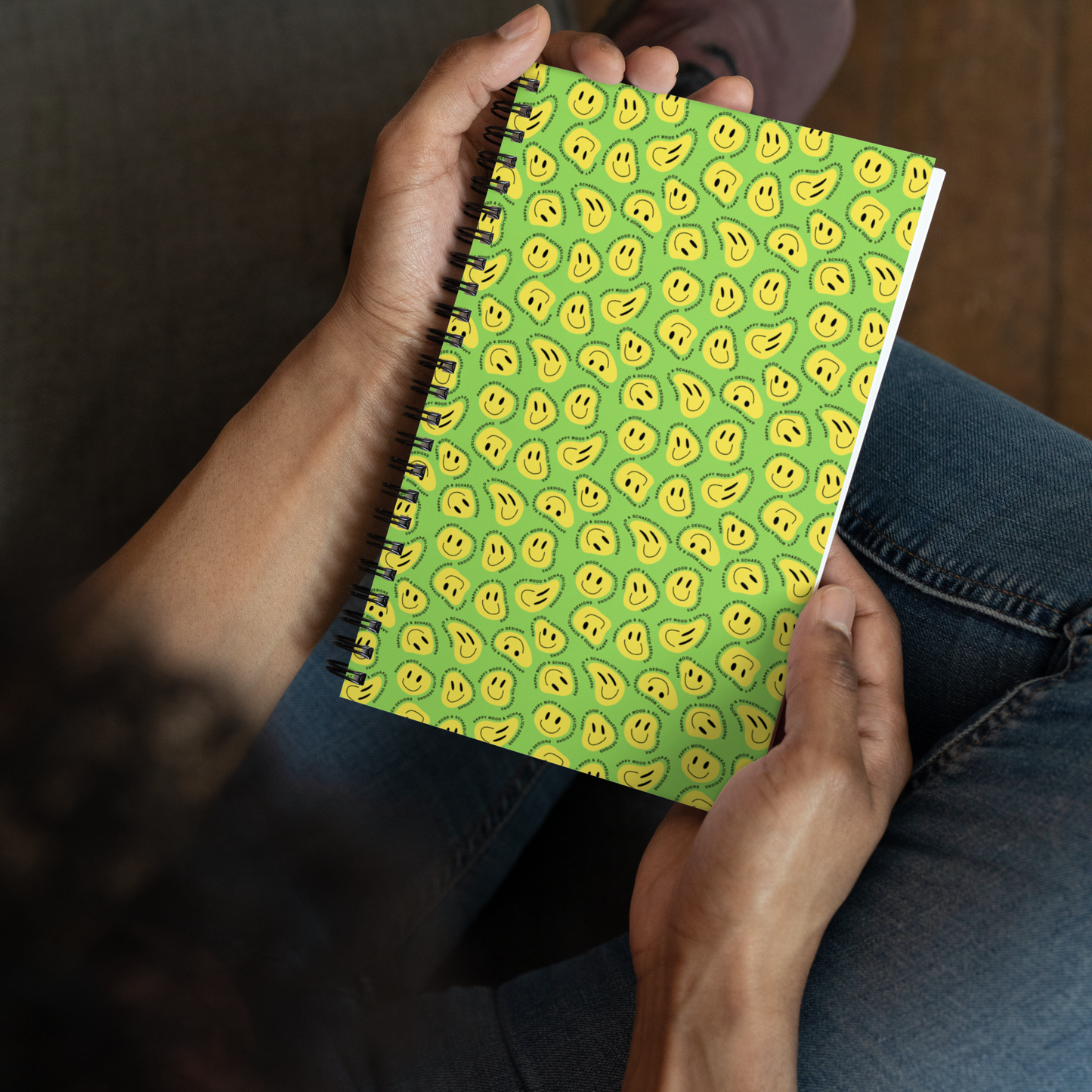 "HAPPY MOOD" Notizblock - green/yellow