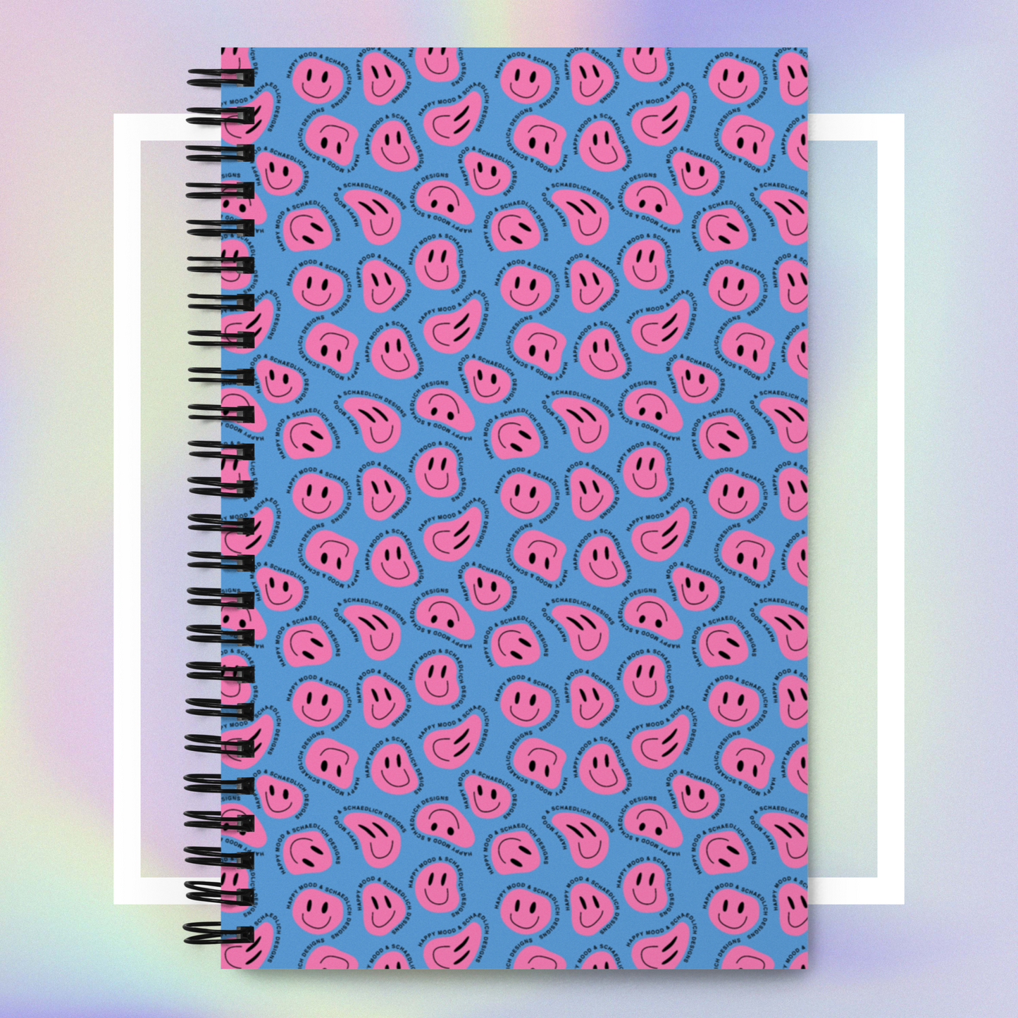 "HAPPY MOOD" Notizblock - blue/pink