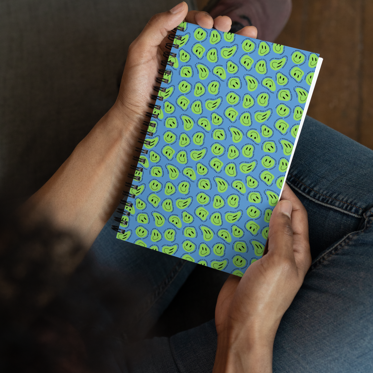 "HAPPY MOOD" Notizblock - blue/green