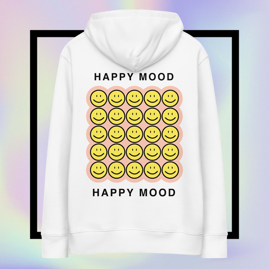 "HAPPY MOOD" Hoodie - white