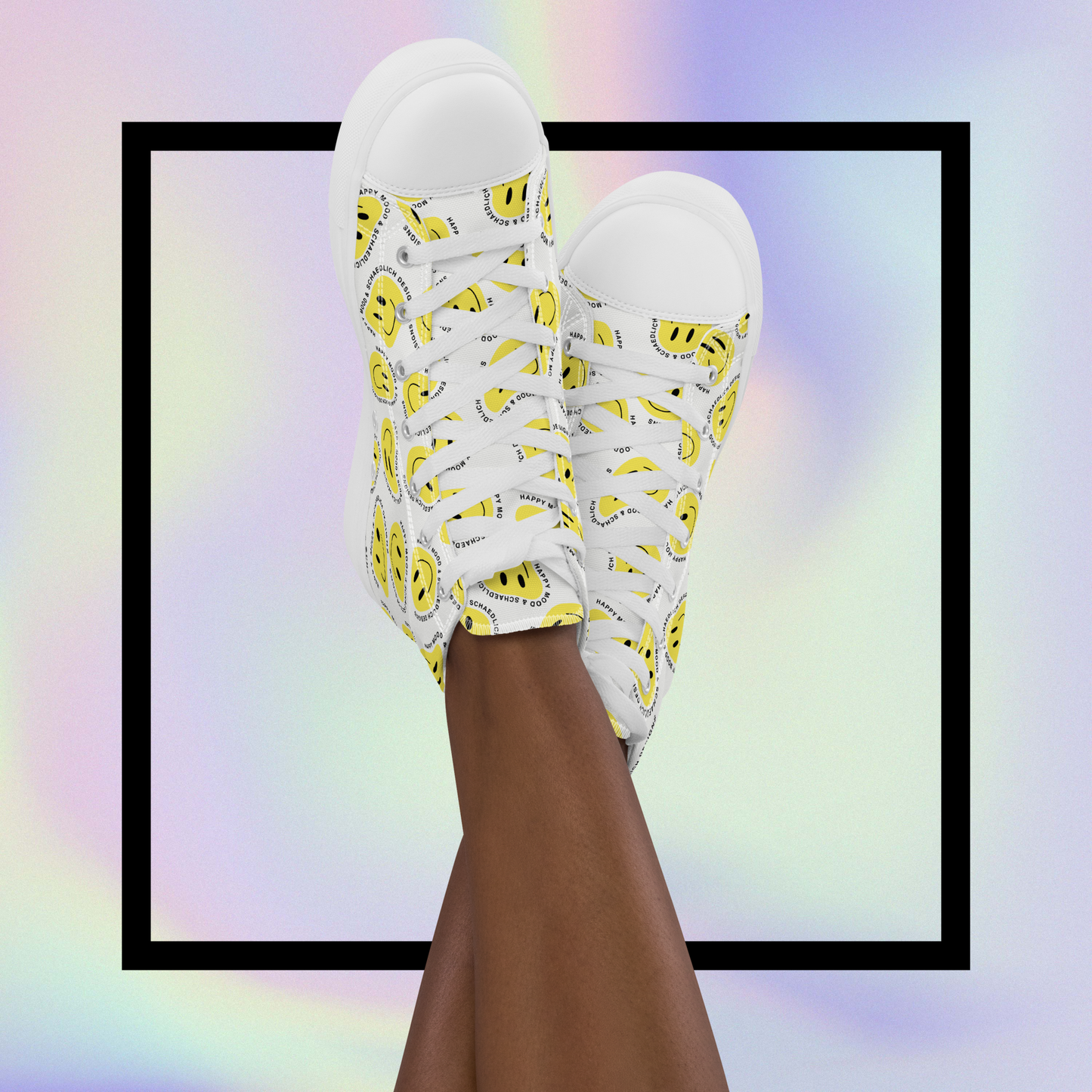 "HAPPY MOOD" Sneaker - Damen - white/yellow