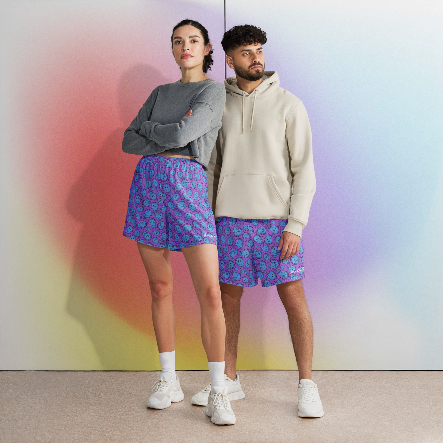 "HAPPY MOOD" Moody Shorts - purple&blue