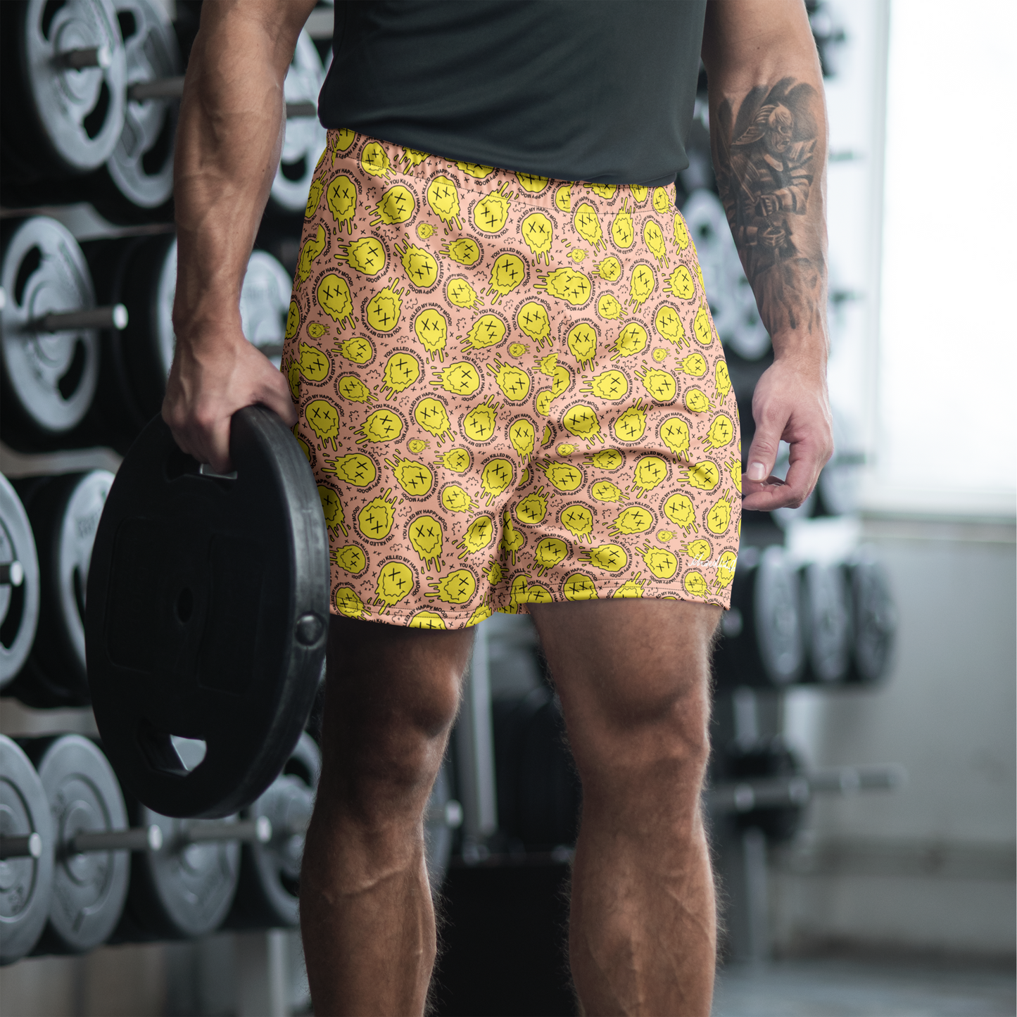 "HAPPY MOOD" Moody Shorts - peach&yellow
