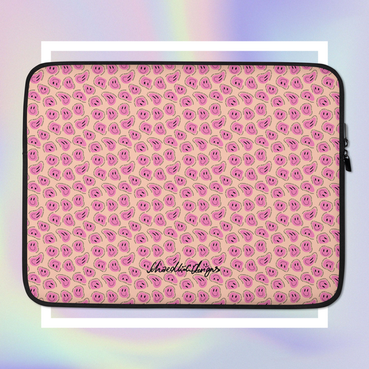 "HAPPY MOOD" Laptop/Tablet-Tasche - peachy/pink