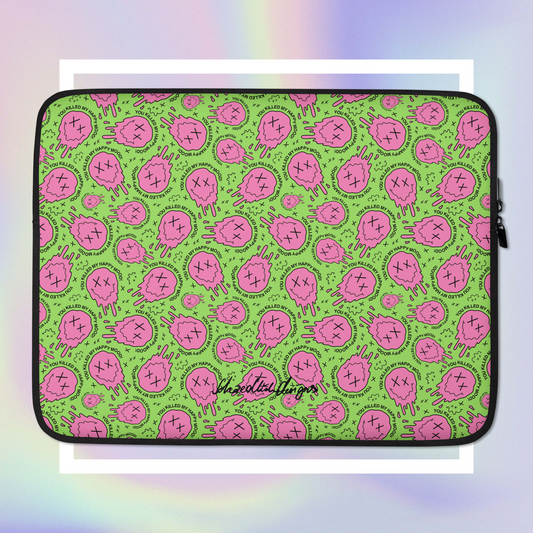 "HAPPY MOOD" Laptop/Tablet-Tasche - moody/green/pink