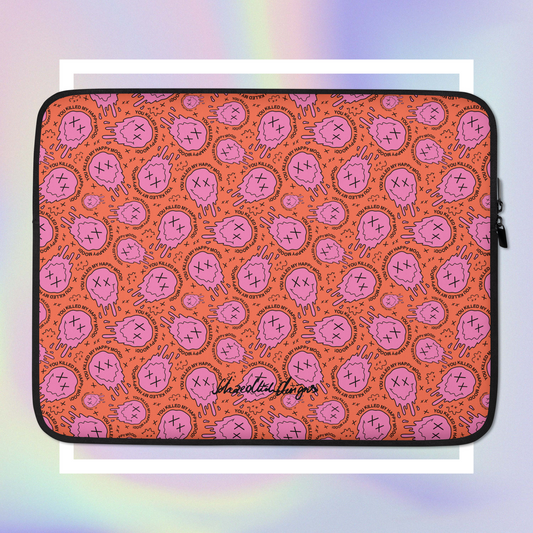 "HAPPY MOOD" Laptop/Tablet-Tasche - moody/red/pink