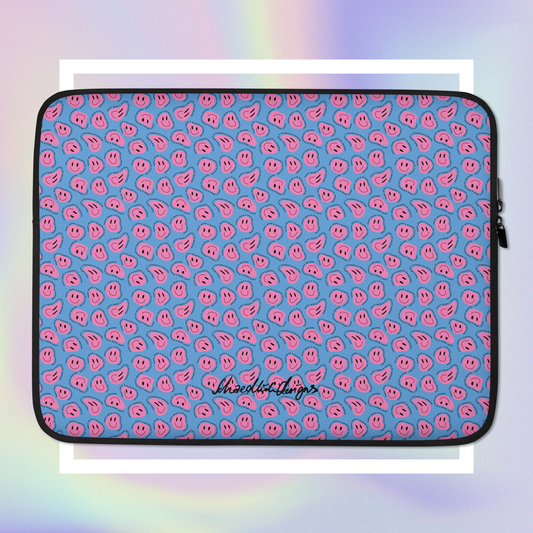 "HAPPY MOOD" Laptop/Tablet-Tasche - blue/pink