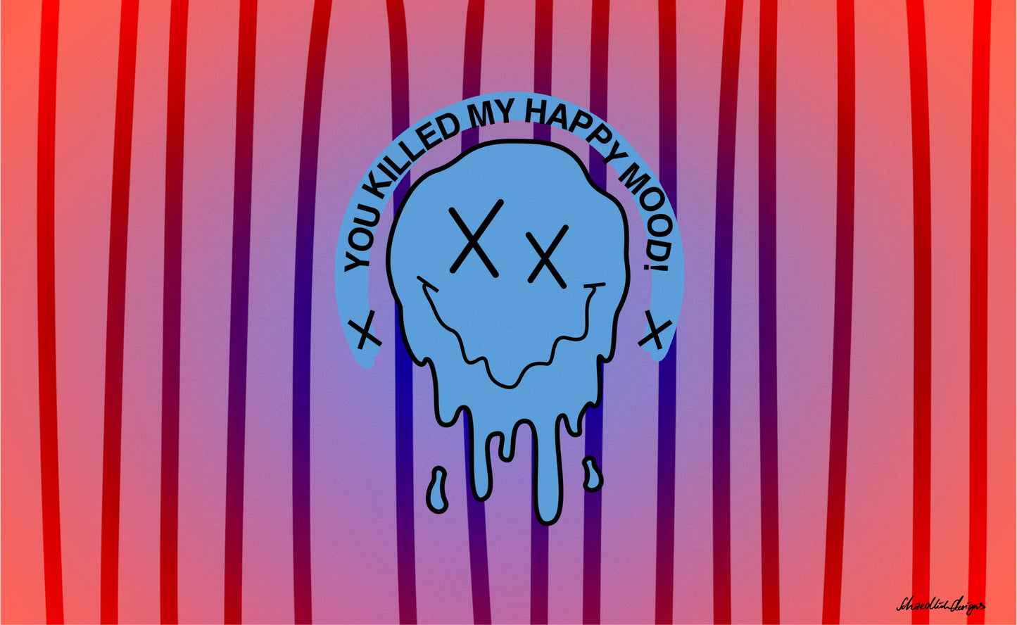 "HAPPY MOOD" Moody Bottle - blue