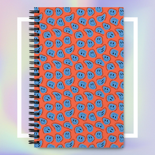 "HAPPY MOOD" Notizblock - red/blue